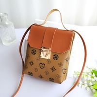 Women's Outdoor Casual Letter Printing Square Buckle Phone Wallet Artificial Leather Shoulder Bags sku image 4