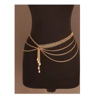 Sexy Geometric Alloy Plating Artificial Pearls Waist Chain main image 1
