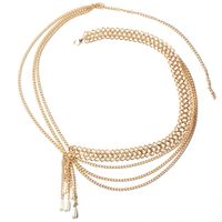 Sexy Geometric Alloy Plating Artificial Pearls Waist Chain main image 2