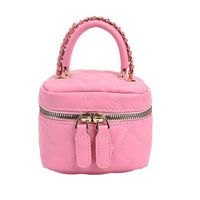 Solid Color Fashion Pu Leather Zipper Hasp Black Silver Rose Red Handbags main image 2
