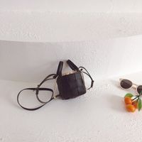 Geometric Pattern Fashion Pu Leather Solid Color Flip Khaki Black Dark Brown Shoulder Bags sku image 2