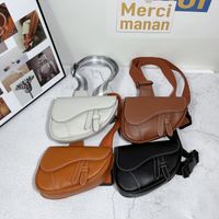 Solid Color Cute Pu Leather Zipper Hasp Black Yellow Brown Coffee Shoulder Bags main image 3