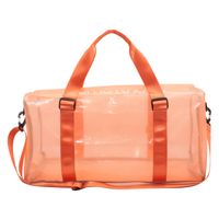 Letter Pattern Sports Pvc Transparent Zipper Square Black Pink Orange Shoulder Bags sku image 3
