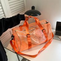 Letter Pattern Sports Pvc Transparent Zipper Square Black Pink Orange Shoulder Bags main image 2