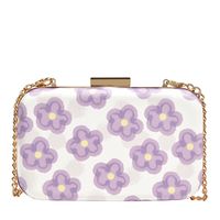 Color Blocking Pattern Fashion Artificial Leather Flowers Buckle Square Blue Purple Pink Shoulder Bags main image 4