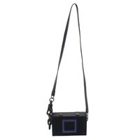 Geometric Pattern Fashion Artificial Leather Soft Surface Magnetic Snap Square Black Square Label Black Triangle Black Roundel Shoulder Bags sku image 1