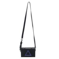 Geometric Pattern Fashion Artificial Leather Soft Surface Magnetic Snap Square Black Square Label Black Triangle Black Roundel Shoulder Bags sku image 2