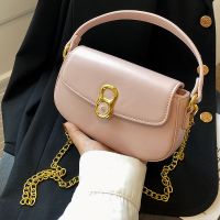 Solid Color Fashion Artificial Leather Soft Surface Chain Magnetic Snap Square Black White Pink Shoulder Bags main image 1