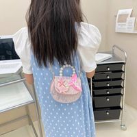 Solid Color Cute Daily Cotton And Linen Sequins Magnetic Snap Square Horizontal White Horizontal Green Horizontal Red Handbags main image 4