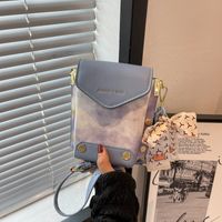 Solid Color Fashion Shopping Artificial Leather Soft Surface Buckle Square Blue Pink Green Shoulder Bags main image 5
