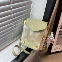 Solid Color Fashion Shopping Artificial Leather Soft Surface Buckle Square Blue Pink Green Shoulder Bags main image 1