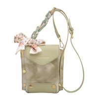Solid Color Fashion Shopping Artificial Leather Soft Surface Buckle Square Blue Pink Green Shoulder Bags main image 4