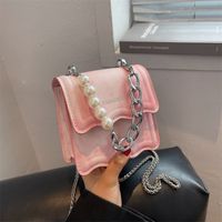 Gradient Color Fashion Shopping Artificial Leather Soft Surface Magnetic Snap Square Blue Green Pink Shoulder Bags main image 5