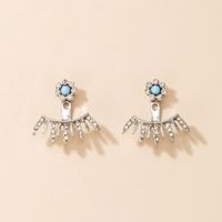 Retro Ethnic Style Geometric Alloy Artificial Rhinestones Earrings main image 2