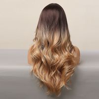 Women's Fashion Brown Party Chemical Fiber Centre Parting Long Curly Hair Wigs main image 3