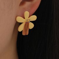 Pastoral Flower Synthetic Resin Epoxy Ear Studs main image 1