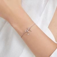 Fairy Style Alloy Bow Bracelet Daily Electroplating Artificial Diamond main image 2