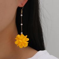 Fashion Flower Synthetic Resin Alloy Spray Paint Splicing Dangling Earrings main image 1