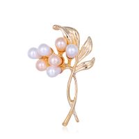 Femmes Décontractée Élégant Style Vintage Feuille Fleur Alliage Perles Artificielles Broches sku image 1