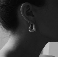 Boucles D'oreilles En Acier Au Titane Rétro Géométrique Pour Femmes Placage Boucles D'oreilles En Acier Inoxydable main image 4