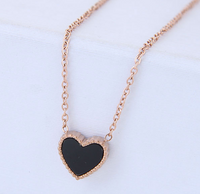 Women's Fashion Heart Shape Solid Color Titanium Steel Necklace Plating Necklaces main image 1