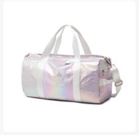 Geometric Pattern Fashion Travel Nylon Soft Surface Zipper Square Gradient Purple Pink Green Shoulder Bag main image 2