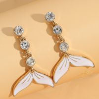 Women's Fashion Fish Tail Alloy Earrings Diamond Artificial Rhinestones Earrings sku image 1