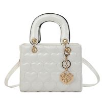 Mujeres Cuero Sintético Color Sólido Moda Estilo Clásico Amor Bolso Bolso Bandolera Bolsa Con Patrón De Diamantes main image 2