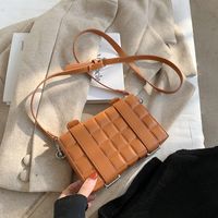 Women's Artificial Leather Solid Color Grid Fashion Simple Style Square Buckle Crossbody Bag main image 1