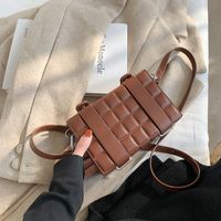 Women's Artificial Leather Solid Color Grid Fashion Simple Style Square Buckle Crossbody Bag sku image 4