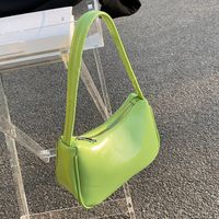 Solid Color Fashion Daily Artificial Leather Zipper Square Yellow Pink Black Shoulder Bags main image 1