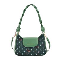 Butterfly Fashion Shopping Artificial Leather Soft Surface Magnetic Snap Square White Black Green Shoulder Bags sku image 3