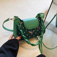 Butterfly Fashion Shopping Artificial Leather Soft Surface Magnetic Snap Square White Black Green Shoulder Bags main image 1