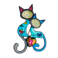 Frau Elegant Süß Retro Herz Katze Legierung Broschen Einbrennlack Überzug Künstliche Strasssteine Broschen sku image 1