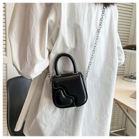 Solid Color Fashion Shopping Artificial Leather Soft Surface Magnetic Snap Square Black White Green Handbags main image 6