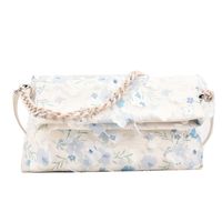 Other Prints Fashion Shopping Artificial Leather Chain Magnetic Snap Square Ice Flower Blue Ice Pollen Lace Pink Shoulder Bags sku image 1