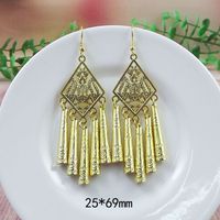 Women's Vintage Style Ethnic Style Bohemian Graffiti Rhombus Alloy No Inlaid Earrings Drop Earrings main image 2