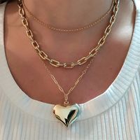 Französische Leichte Luxus Herzförmige Gestapelte Kette Halskette Set sku image 2