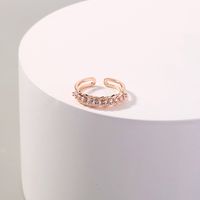 Simple Style Geometric Copper Rings Inlaid Zircon Copper Rings 1 Piece main image 6
