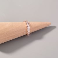 Simple Style Geometric Copper Rings Inlaid Zircon Copper Rings 1 Piece main image 2