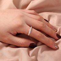 Simple Style Geometric Copper Rings Inlaid Zircon Copper Rings 1 Piece main image 1