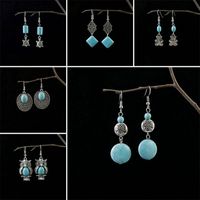 Women's Classical Ethnic Style Classic Style Tortoise Bear Owl Alloy Turquoise Earrings Drop Earrings main image 1