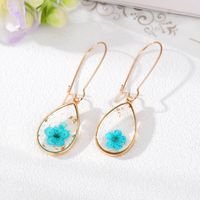 1 Pair Simple Style Flower Patchwork Alloy Resin Drop Earrings sku image 3