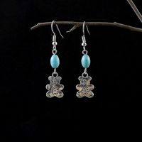 Women's Classical Ethnic Style Classic Style Tortoise Bear Owl Alloy Turquoise Earrings Drop Earrings sku image 1