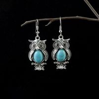 Women's Classical Ethnic Style Classic Style Tortoise Bear Owl Alloy Turquoise Earrings Drop Earrings sku image 5