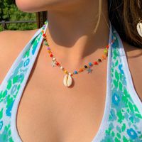 Women's Sweet Star Shell Resin Necklace Beaded sku image 1