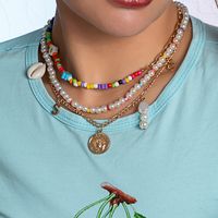 Nationaler Stil Porträt Von Menschen Muscheln Legierung Kunststoff Perlen Halskette sku image 1