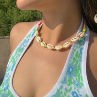 Beach Shell Colorful Braided Rope No Inlaid Necklace main image 2