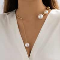 Mode Einfarbig Imitation Perlen Legierung Überzug Halsband sku image 3