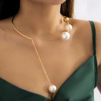 Mode Einfarbig Imitation Perlen Legierung Überzug Halsband main image 4